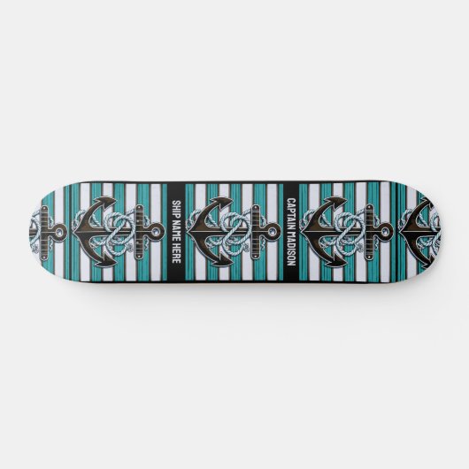 Aangepaste tekst nautisch anker skateboard (Horizontaal)