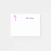 Aangepaste tekst neon roze flamingo business logo post-it® notes (Voorkant)