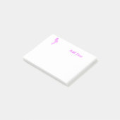 Aangepaste tekst neon roze flamingo business logo post-it® notes (Schuin)