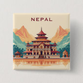 Aangepaste tekst Nepal Vierkante Button 5,1 Cm (Voorkant)
