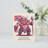 Aangepaste tekst Noorse trol Briefkaart (Staand voorkant)