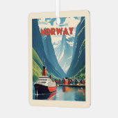 Aangepaste tekst Noorwegen Metalen Ornament (Voorkant links)