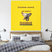 Aangepaste tekst of naam Vliegende olifant Canvas Afdruk (Insitu (Slaapkamer))