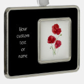 Aangepaste tekst of naam Waterverf Rode papegaaier Verzilverd Kader Ornament (Rechts)