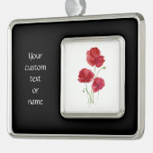 Aangepaste tekst of naam Waterverf Rode papegaaier Verzilverd Kader Ornament (Links)