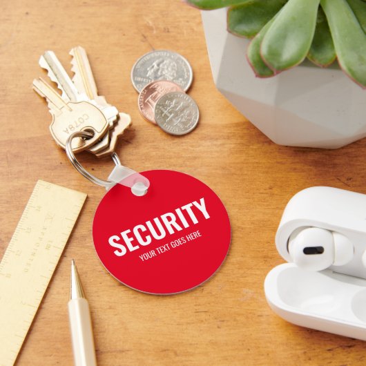 Aangepaste tekst & ontwerp beveiliging Sjabloon ro Sleutelhanger (Bureau)