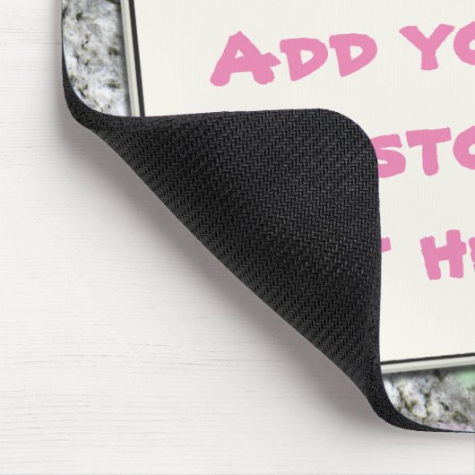 Aangepaste tekst op de textuur van Girly Pastel Ro Muismat (Hoek)