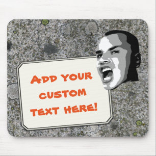 Aangepaste tekst op mossy Grey Granite Muismat