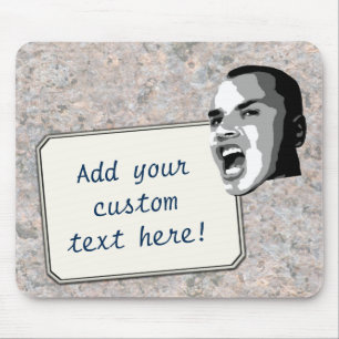 Aangepaste tekst op Neutrale Rock Textuur Muismat