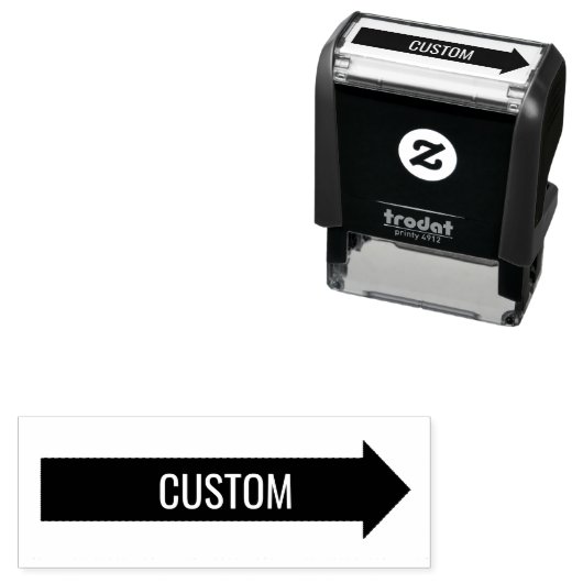 Aangepaste tekst op pijl zelfinktende stempel (In situ)