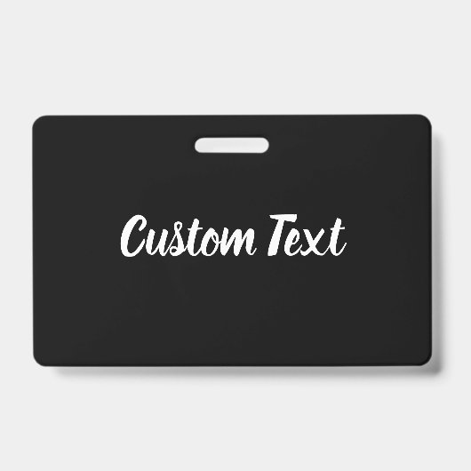 Aangepaste tekst op zwart met witte script sjabloo badge (Voorzijde)