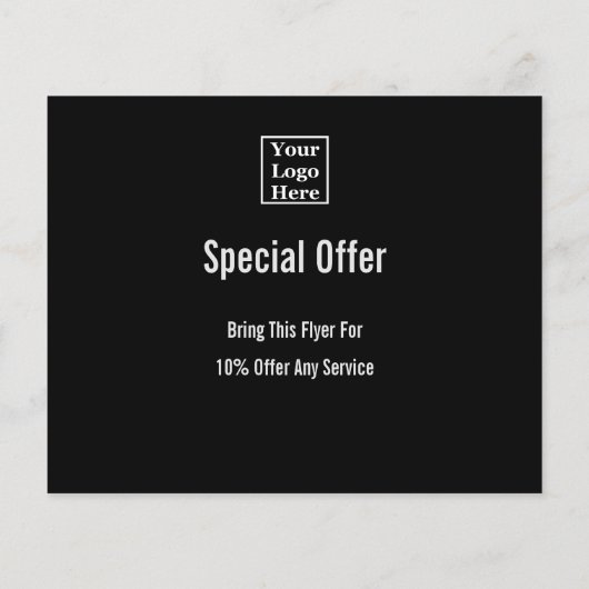 Aangepaste tekst op zwart Uw Logo hier Flyer (Achterkant)