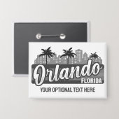 Aangepaste tekst Orlando Florida Button (Voorkant / Achterkant)