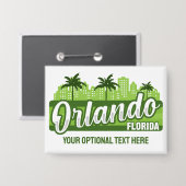 Aangepaste tekst Orlando Florida Button (Voorkant / Achterkant)