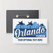 Aangepaste tekst Orlando Florida Button (Voorkant / Achterkant)