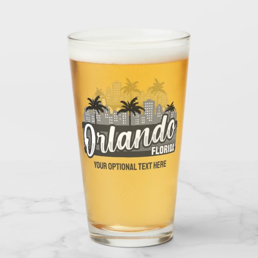 Aangepaste tekst Orlando Florida Glas (Achterkant gevuld)