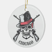 Aangepaste tekst ornament schedel en Pistolen (Links)