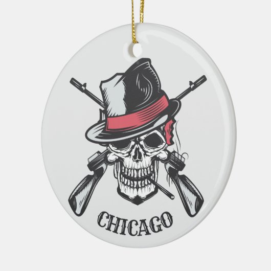 Aangepaste tekst ornament schedel en Pistolen (Links)