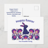 Aangepaste tekst Paars paasfolklore-Briefkaart Briefkaart (Voorkant / Achterkant)