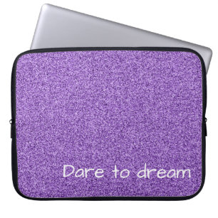 Aangepaste tekst paarse faux glitter laptop sleeve