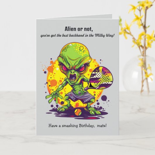 Aangepaste tekst, Padel Melkweg Match Point Kaart (Gele Bloem)