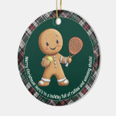🎾🎄Aangepaste tekst, Padel Powered Christmas Keramisch Ornament (Links)