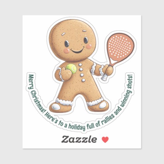 🎾🎄Aangepaste tekst, Padel Powered Christmas Sticker (Vel)