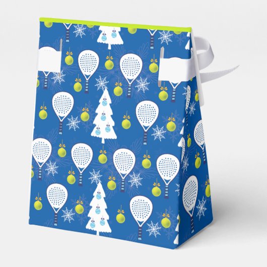 🎾🎄Aangepaste tekst, Padel Smashing Kerstmis Bedankdoosjes (Achterkant)