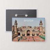 Aangepaste tekst Pakistan Button (Voorkant / Achterkant)