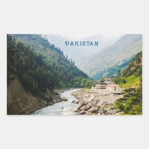 Aangepaste tekst Pakistan Rechthoekige Sticker