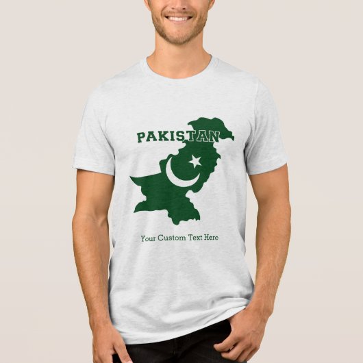 Aangepaste tekst Pakistan Tri-Blend Shirt (Voorkant)