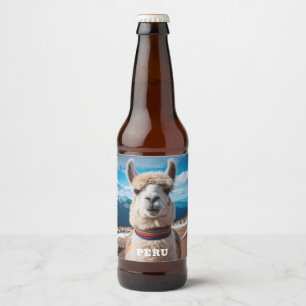Aangepaste tekst Peru Llama Bier Etiket