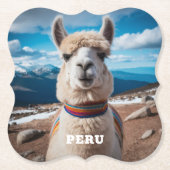 Aangepaste tekst Peru Llama Kartonnen Onderzetters (Voorkant)
