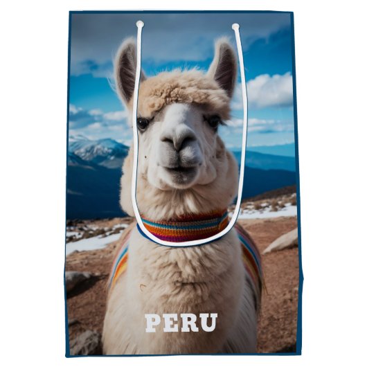 Aangepaste tekst Peru Llama Medium Cadeauzakje (Achterkant)