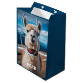 Aangepaste tekst Peru Llama Medium Cadeauzakje (Achterkant Gekanteld)