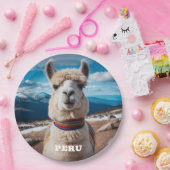 Aangepaste tekst Peru Llama Papieren Bordje (Feest)