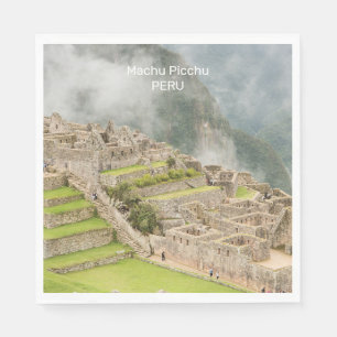 Aangepaste tekst Peru Machu Picchu Servet