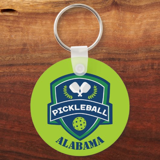Aangepaste tekst Pickleball 2-zijdig Sleutelhanger (Voorkant)