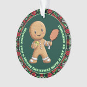 Aangepaste tekst, Pickleball Gingerbread Cheer Ornament (voorkant)