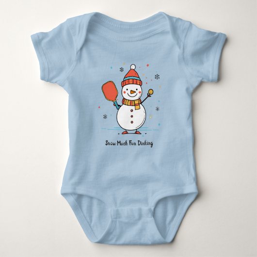 Aangepaste tekst Pickleball Snowman Cheer Romper (Voorkant)
