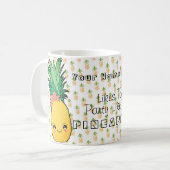 Aangepaste tekst / Pineappel Kawaii Summer Koffiemok (Voorkant links)