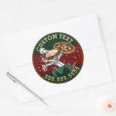 AANGEPASTE TEKST Pizza levering Pizzeria teken Ronde Sticker (Envelop)