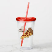 Aangepaste tekst Pizza Segmenten tumblers Acryl Drinkbeker (Achterkant)