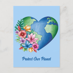 Aangepaste tekst Planet Earth Heart Briefkaart