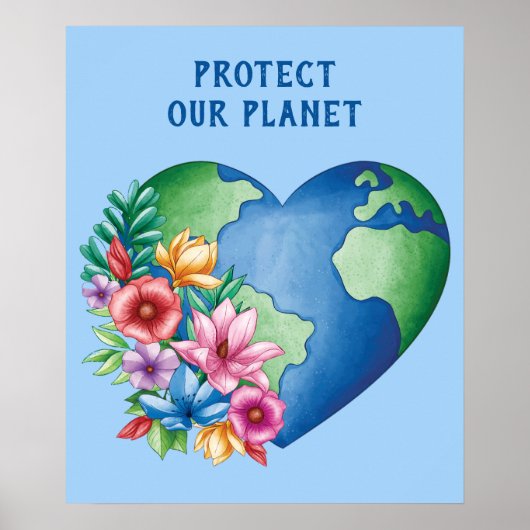 Aangepaste tekst Planet Earth Heart Poster (Voorkant)