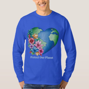 Aangepaste tekst Planet Earth Heart T-shirt