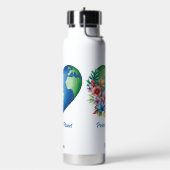 Aangepaste tekst Planet Earth Heart Waterfles (Links)