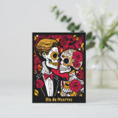 Aangepaste tekst 💀 Pop Día de Muertos Briefkaart (Staand voorkant)