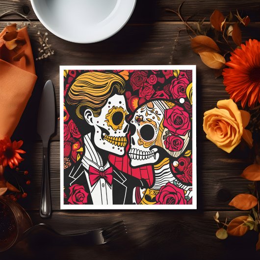 Aangepaste tekst 💀 Pop Día de Muertos Servet