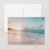 Aangepaste tekst prachtige Golden Hour Oahu Hawaii Briefkaart (Voorkant / Achterkant)